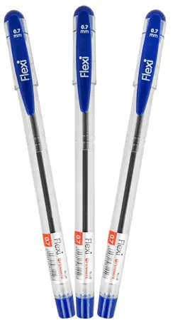 Lexi 5 Flexi, niklowo-srebrna końcówka, wodoodporny tusz o intensywnym, nieblaknącym kolorze niebieskim.

Grubość lini pisania: 0,7m.
