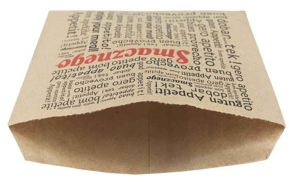 Opakowanie na FRYTKI 200g  200szt Torebka szara Smacznego PE 140x100