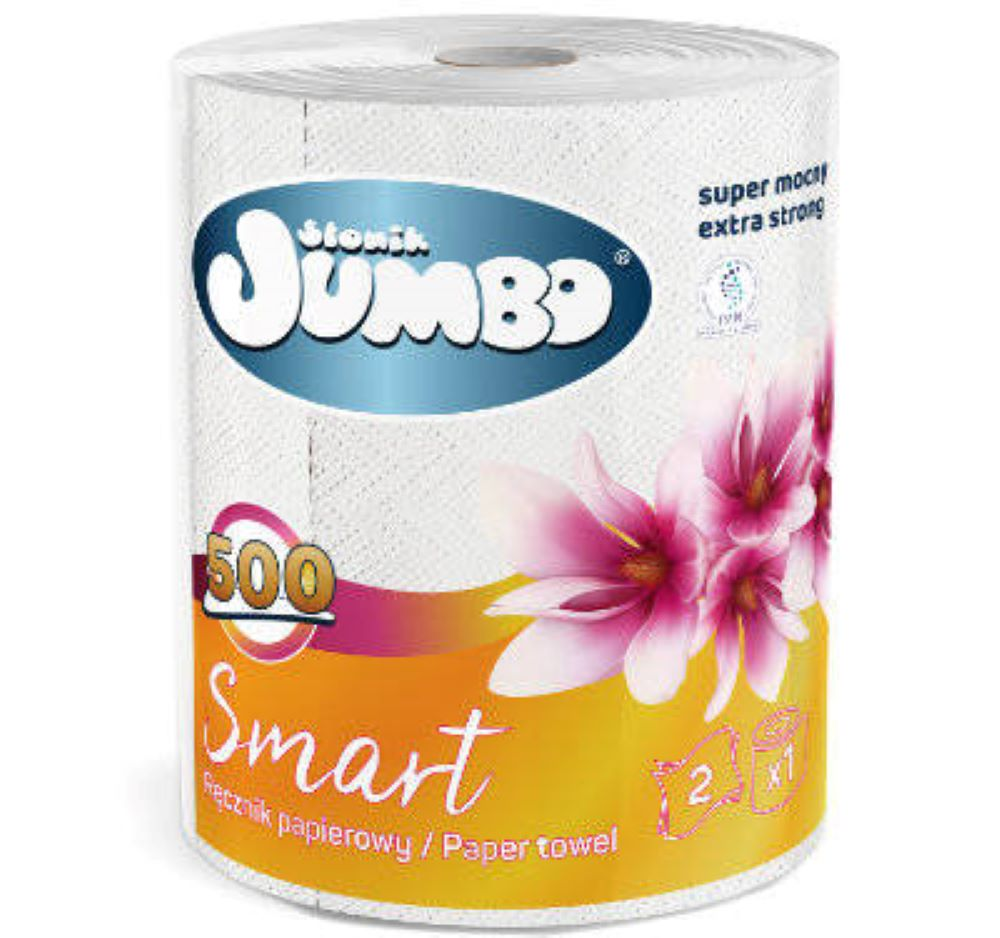Ręcznik papierowy Słonik Jumbo Smart 2-warstwowy 500 listków celuloza