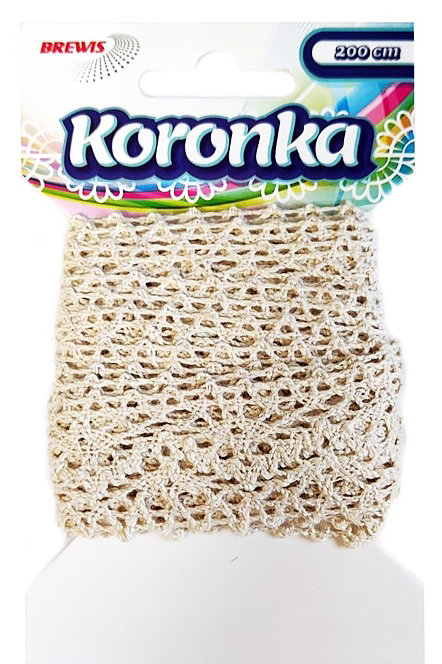 Koronka 3,5cm x 2m ecru z naturalnych włókien, opakowanie marki Brews