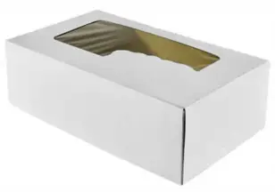 Karton na tort jednoczęściowy biały bez okna 25/15/8cm 1szt
