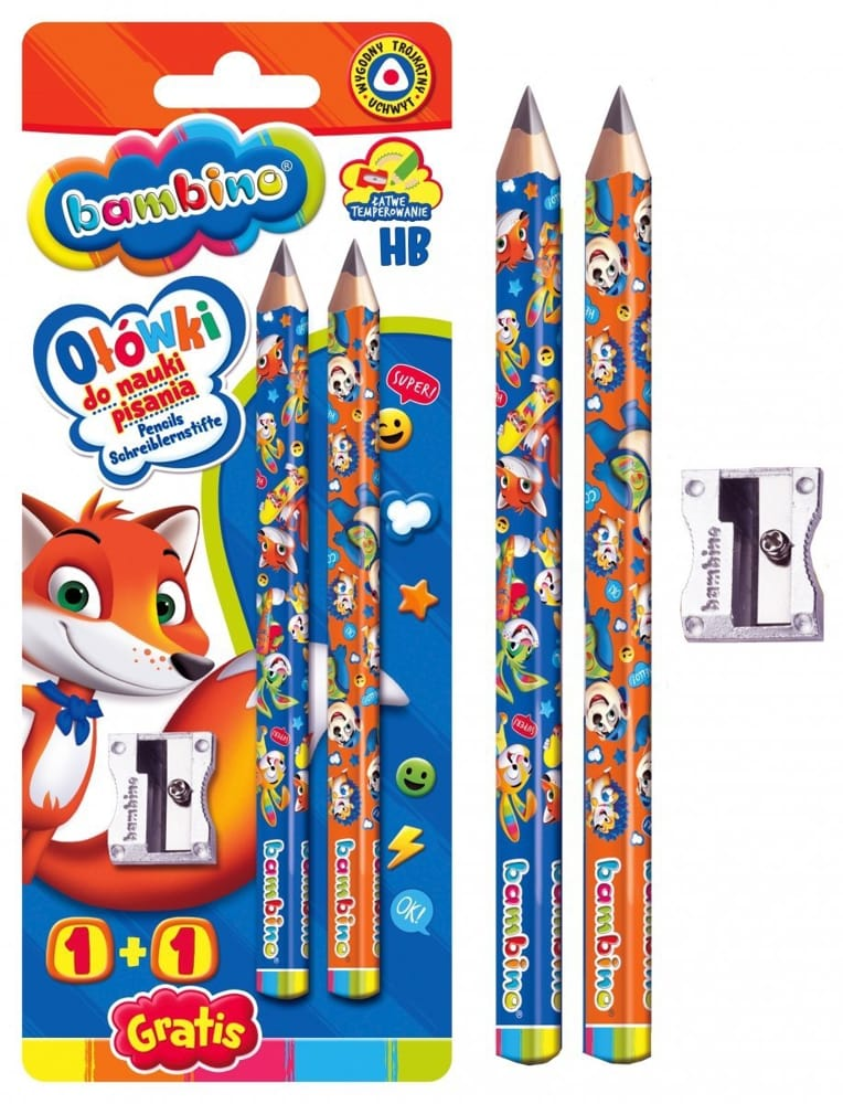 Ołówek grafitowy dzięki trójkątnemu przekrojowi, prawidłowo kształtującemu układ dłoni, jest idealny do nauki pisania. Opakowanie zawiera: 2szt.

