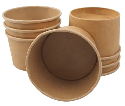 Kubek papierowy na LODY 130ml  25sztna 2 gałki KRAFT