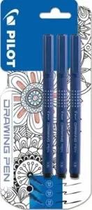 Pisak Marker PILOT do rysowania 3sztDRAWING PEN 0,1,0,3,0,5