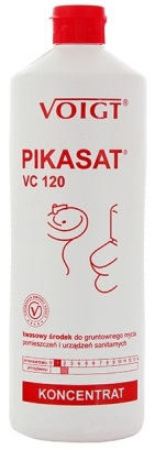 VOIGT PIKASAT do toalet 1LVC 120 Skoncentrowany środek do gruntownego czyszczenia pomieszczeń i urządzeń sanitarnych. Zalecany do czyszczenia powierzchni odpornych na działanie kwasów. Skutecznie usuwa uciążliwe zabrudzenia tj. rdzę, kamień wodny, osady wapienne, cementowe i urynowe o...