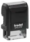 Pieczątka Trodat Printy 4910 automat czarna bez gumki z przezroczystym pojemnikiem na tusz.