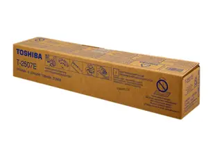 Toner TOSHIBA T-2507E oryginalny w brązowym opakowaniu kartonowym.