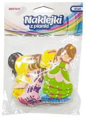 Naklejki z pianki Księżniczki 18 sztuk z postaciami księżniczek i akcesorią w opakowaniu PVC