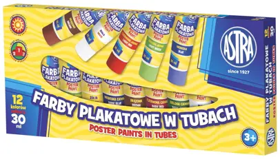 Farby Plakatowe 30ml 12 kol. TUBAASTRA