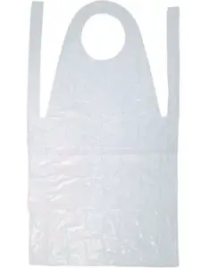 Biały, ochronny, jednorazowy fartuch foliowy. Pozwala utrzymać czystość, chroni przed wodą, płynem i tłuszczem. Jest wymagany w zakładach przetwórstwa spożywczego. Przeznaczony do kontaktu z żywnością. Ilość: 50 szt. Wymiary: 810x1250mm.
