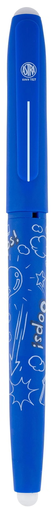 Długopis ścieralny OOPS!-niebieski box 1ASTRA Długopis ścieralny z wymiennym wkładem, dodatkową zaletą jest gumowy grip. Grubość lini pisania: 0,5mm. Długość długopisu: 14,5 cm. Opakowanie zawiera 12szt.