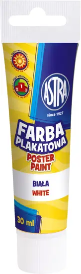 Farba plakatowa tuba 30 ml-białaASTRA