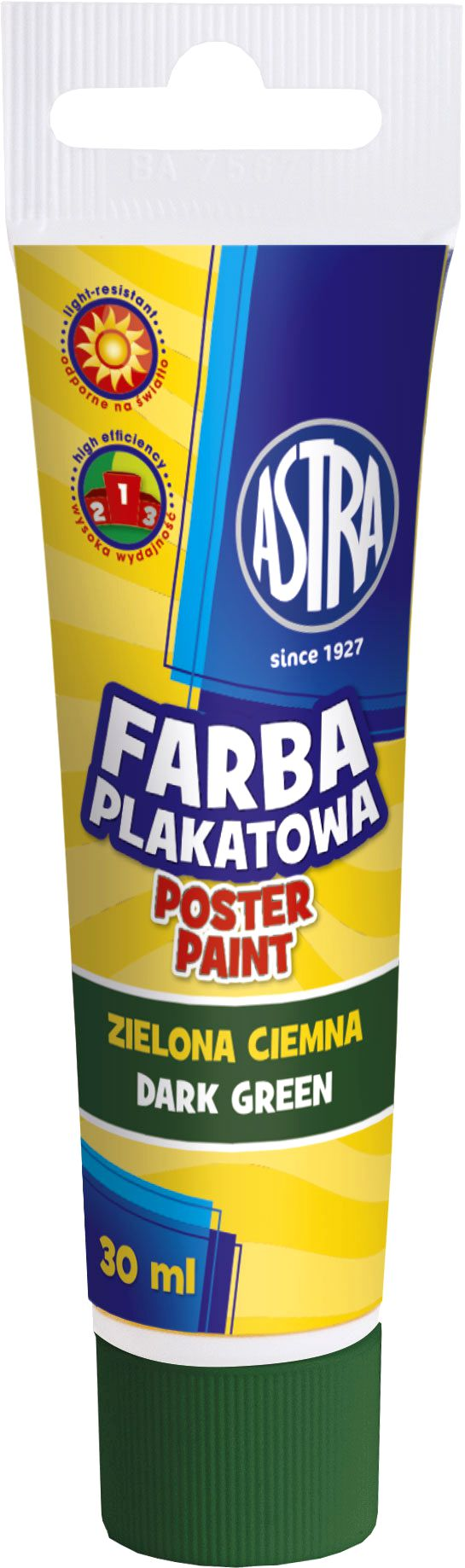 Farba plakatowa ciemna zieleń w tubie do malowania na papierze, kartonie, drewnie, nieglazurowanej ceramice i kamieniu. Wodorozcieńczalne farby kryjące są niezwykle wydajne. Składają się w 98% z naturalnych składników i są odporne na działanie światła ...