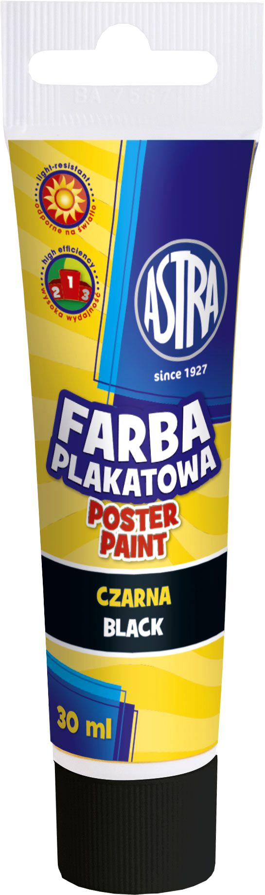 Farba plakatowa ASTRA tuba 30 ml czarna Poster Paint