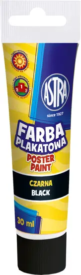 Farba plakatowa tuba 30 ml-czarnaASTRA