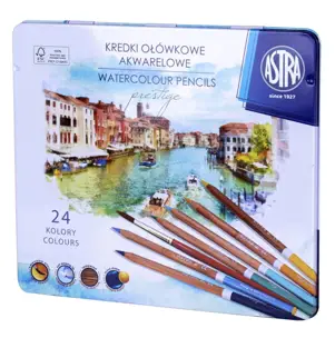 Kredki Ołówkowe 24 kol AKWARELE PUSZKAASTRA PRESTIGE