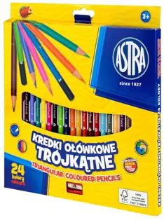 Kredki Ołówkowe trójkątne 24 kolASTRA