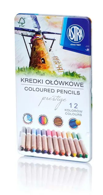 Kredki z drew.cedow.Prestige 12 kolASTRA