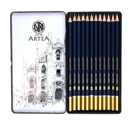 Zestaw ołówków do szkicowania Artea 12szt mix ASTRA - widok alternatywny