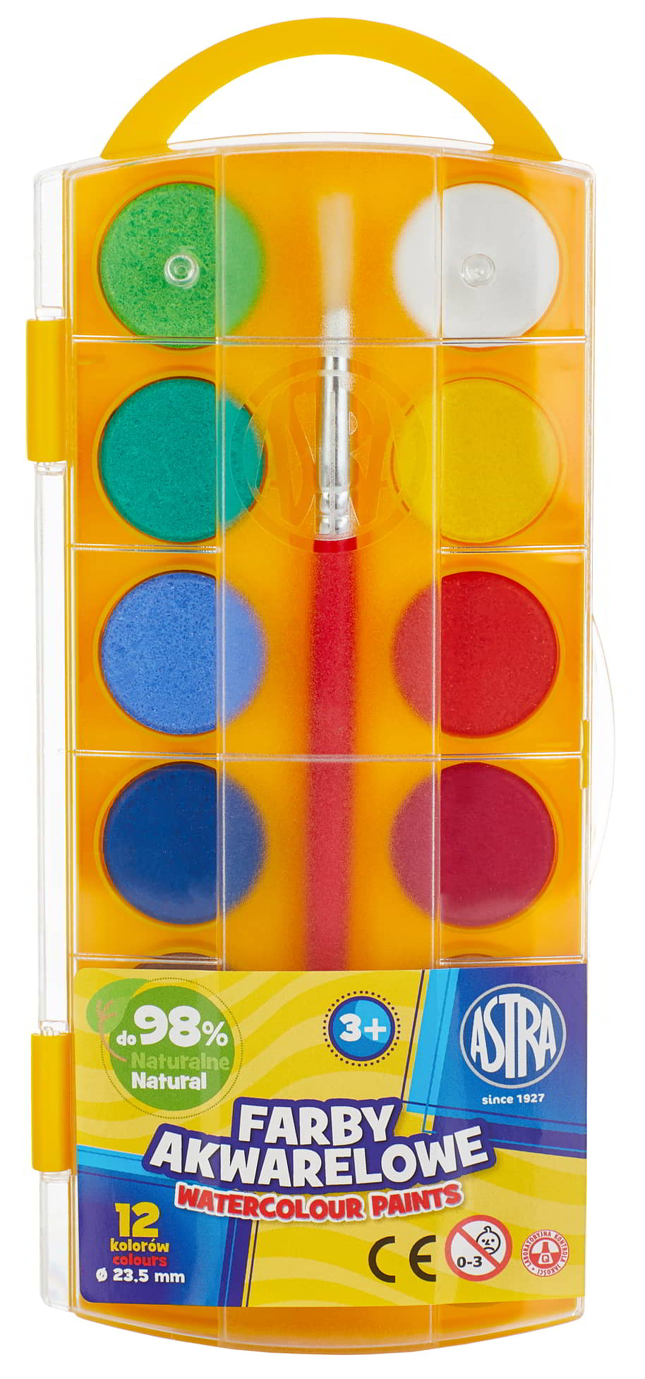 Farby akwarelowe to wysokiej jakości farby wodorozcieńczalne gwarantujące żywe i intensywne kolory. Dzięki wysokiej jakości drobno roztartych pigmentów farby doskonale rozprowadzają się na papierze. Pozwalają również łączyć się z farbami temperowymi, p...
