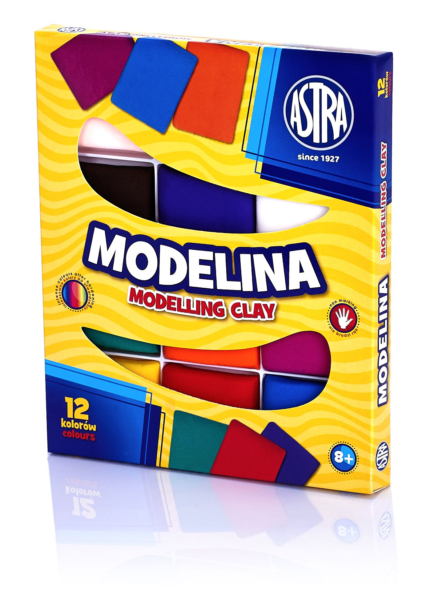Modelina ASTRA 12 kolorów do modelowania, termoutwardzalna masa plastyczna.