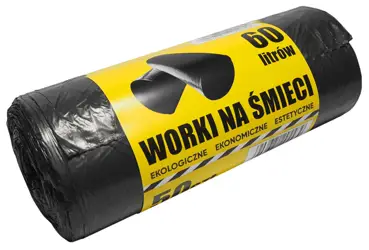 Worki na śmieci HD 60L 60/80 50szt Jednorazowe worki na śmieci lekkie, biurowe, toaletowe. Wykonane z folii HDPE.
*Wymiary: 60x80cm
*Pojemność: 60l
*Kolor: czarny
*Ilość na rolce: 50szt