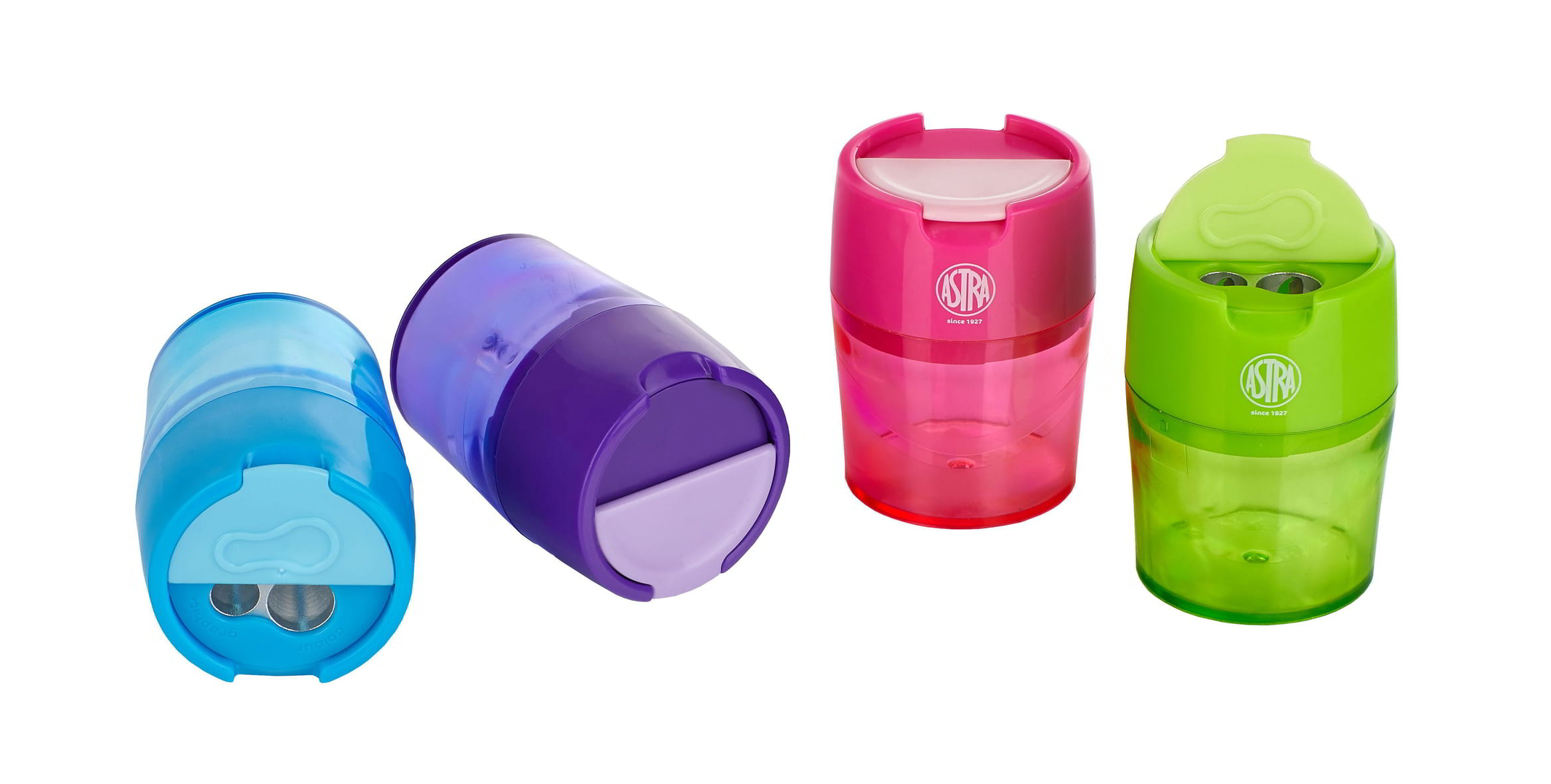 Temperówka LUPPI posiada dwa otwory różnej wielkości oraz pojemny zbiorniczek. Występuje w czterech wariantach kolorystycznych. Dzięki stopowemu ostrzu temperowanie jest wygodne i szybkie.

