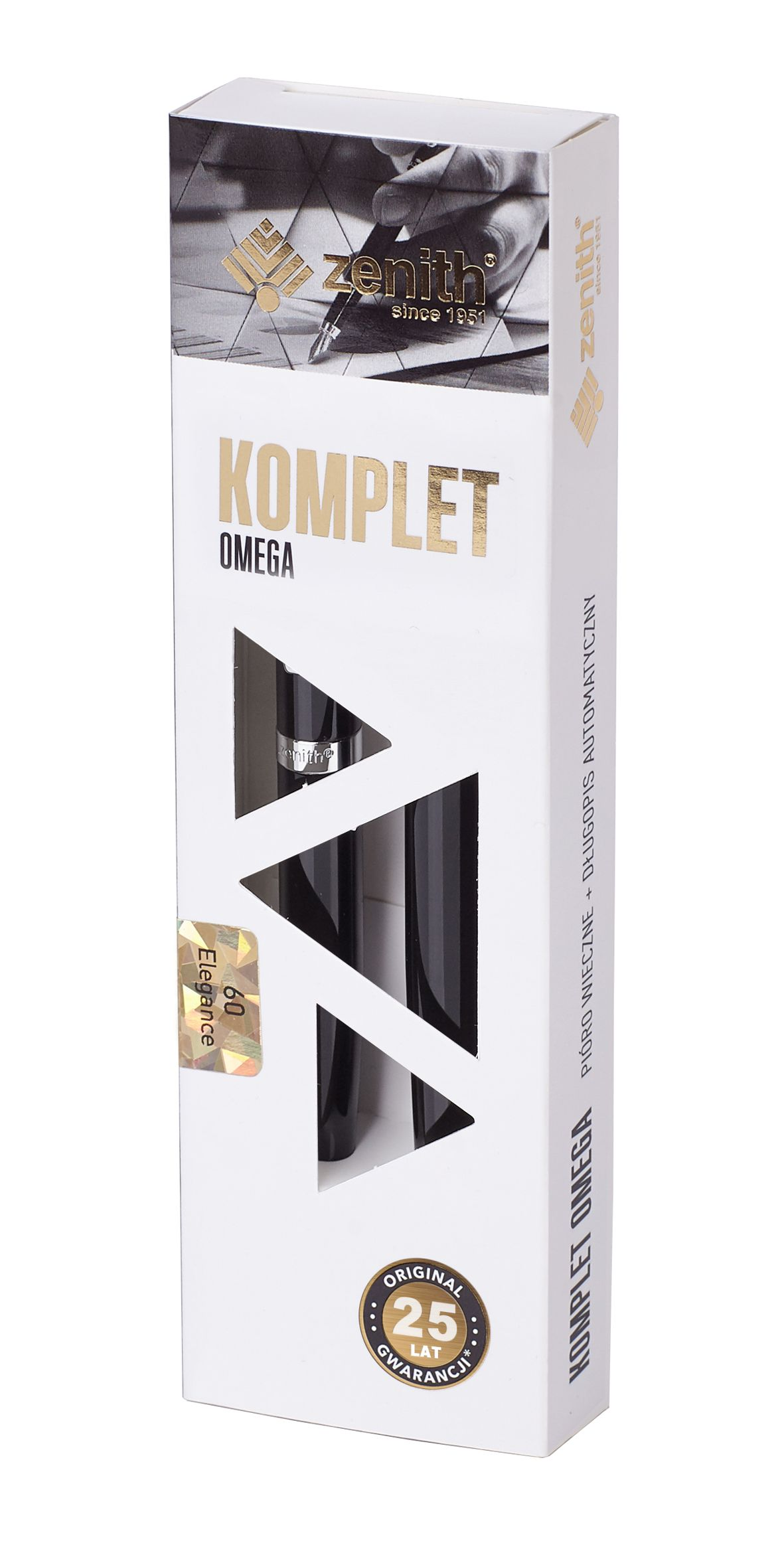 Zestaw Zenith Komplet Omega z długopisem i piórem wiecznym czarnym.
