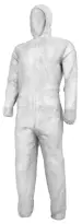Kombinezon ochronny, jednorazowy z włókniny.
Stanowi szczelne zabezpieczenie przed: czynnikami mechanicznymi, mikroorganizmami,  środkami czyszczącymi słabego działania.
Rozmiar: XXXL.