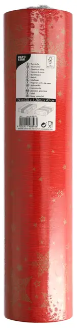 Bieżnik na stół Christmas Shine 40cm x 24m czerwony z gwiazdkami, imitacja tkaniny Airlaid