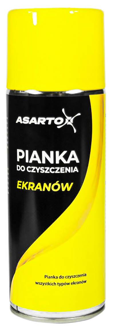 Pianka do czyszczenia ekranów LCD ASARTO 400 ml w żółto-czarnym opakowaniu aerozolu