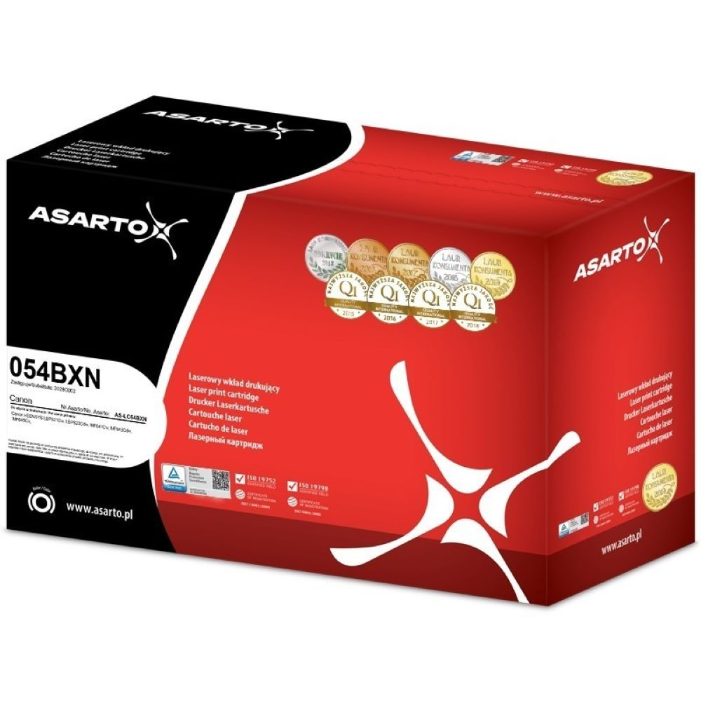 Toner CANON 054BXN czarny ASARTO do drukarek laserowych serii MF i LBP, 3100 stron.