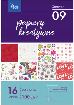 Papiery ozdobne KRAFT MIX 20x29cm 10kart. HAPPY COLOR