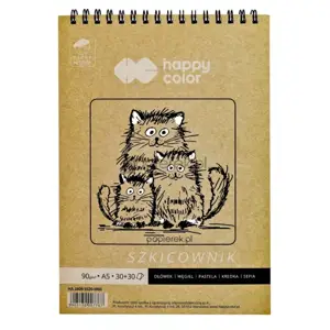 Szkicownik na spirali Młody Artysta A5 60kart 80/90g HAPPY COLOR