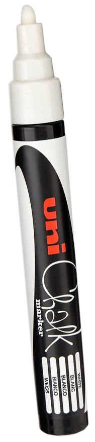 Marker z farbą kredową do pisania i malowania po czarnych tablicach i szkle. Odporny na działanie warunków atmosferycznych – głównie deszczu. Szerokie zastosowanie np. w restauracji, pubie, kwiaciarni, wypożyczalni samochodów, salonie piękności, saloni...