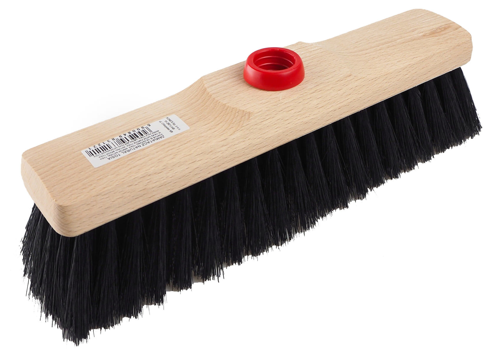 Tradycyjna miotła domowa z syntetycznym włosiem i plastikową oprawą. Posiada rozszczepione na końcach włókna, co poprawia skuteczność zbierania śmieci i kurzu. Uniwersalny gwint - pasuje do miotły domowej.

