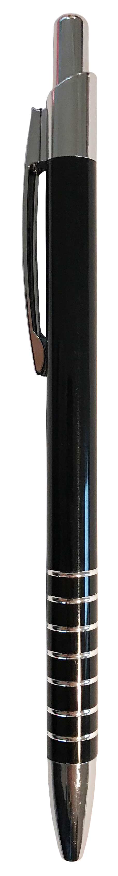 Długopis metalowy z wymiennym wkładem. Korpus wykonany z aluminium, pozostałe części metalowe, chromowane. Wkład niebieski (Sorento).
Grubość linii pisania - 0.7 mm. Wymiary - długość: 14 cm. Mix kolorów