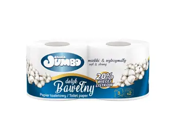 Papier toaletowy SŁONIK JUMBO 2 rolki BAWEŁNA 3 warstwowy