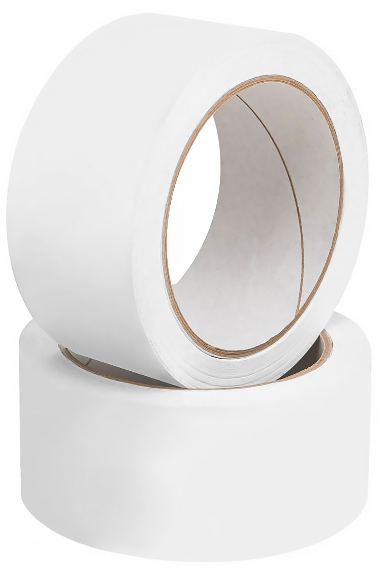 Taśma pakowa 48mm x 54m biała solvent z kauczukiem naturalnym, dwie rolki
