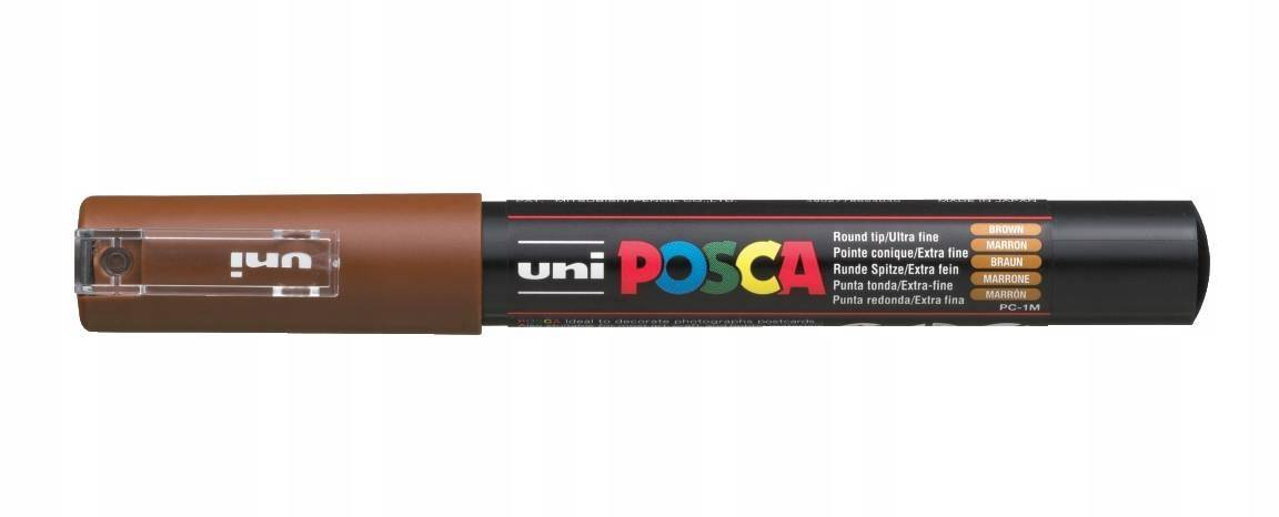 Marker POSCA PC-1M brąz z czubkiem okrągłym do pisania i malowania po różnych powierzchniach.