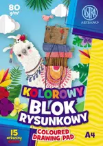 Blok Rysunkowy A-4 15kart KOLOROWE KART. ASTRA