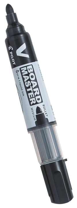 Marker suchościer.PILOT z wym.zbior.CZARNY V-System iTPF Czarny marker do tablic suchościeralnych, posiada zbiornik z płynnym atramentem, który można wymieniać. Posiada system TPF - nie ma potrzeby wstrząsania i pompowania. Wytrzymała końcówka pisząca wykonana została z fibry i umożliwia wielokrotną zmianę w...