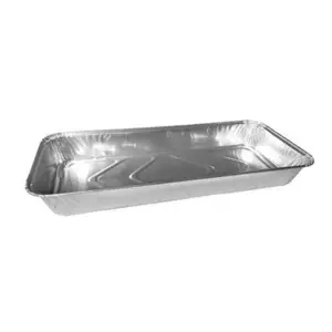 Foremka aluminiowa X-1 650ml srebrna jednorazowa naczynie prostokątne do pieczenia i serwowania potraw.