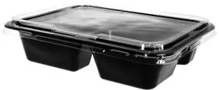 Pojemnik obiadowy do ZGRZEWU III dzielny CZARNY 227/178/ 45  80szt