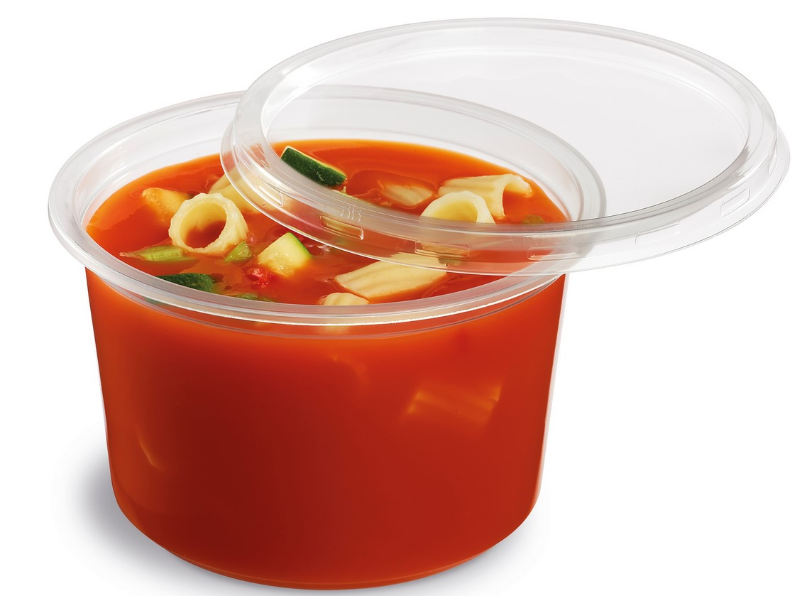 Pojemnik PP okrągły 500ml przeźroczysty z pokrywką, opakowanie 50 sztuk