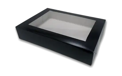 Pudełko na sushi  CZARNE/OKNO 260/190/50 klejone