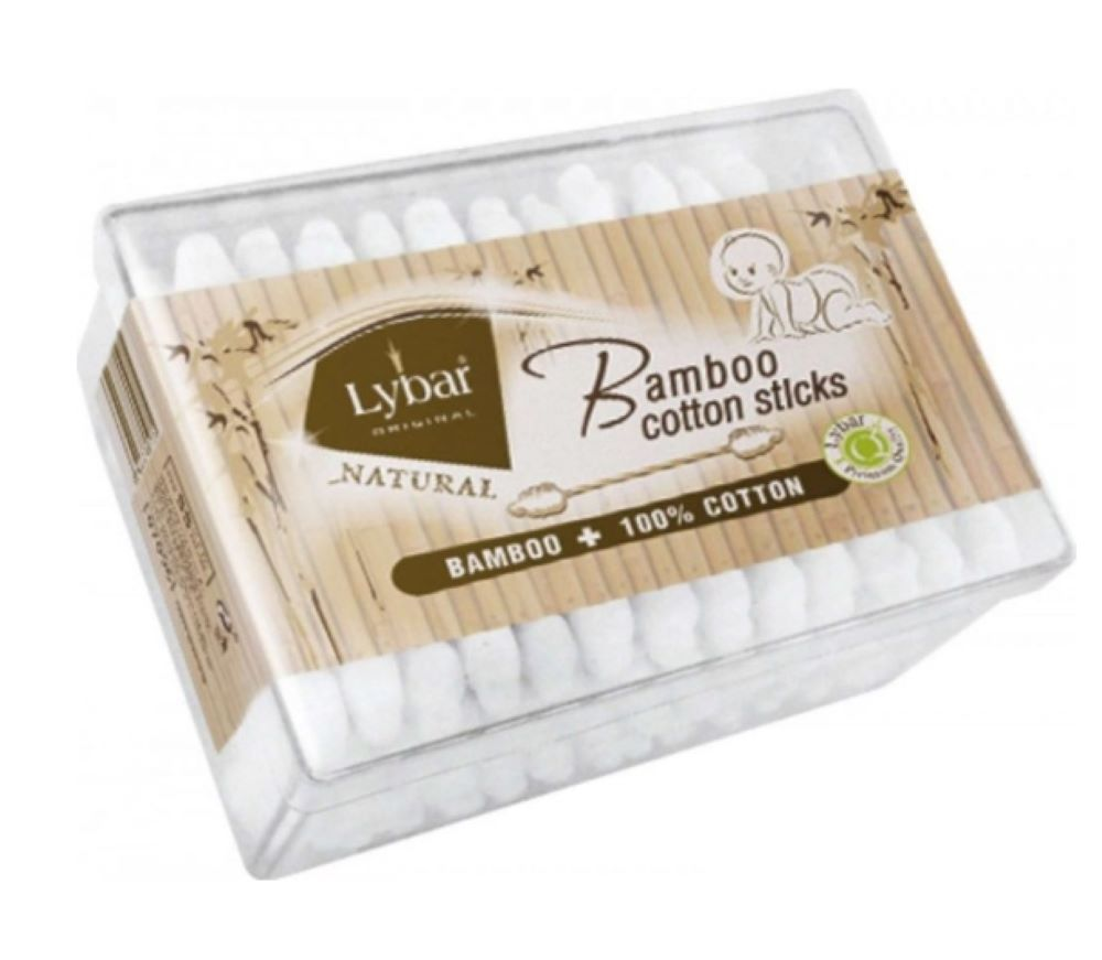 Patyczki bambusowe LYBAR kw. pud. 200szt Patyczki bambusowe LYBAR Bamboo Cotton Sticks 200 sztuk w plastikowym opakowaniu