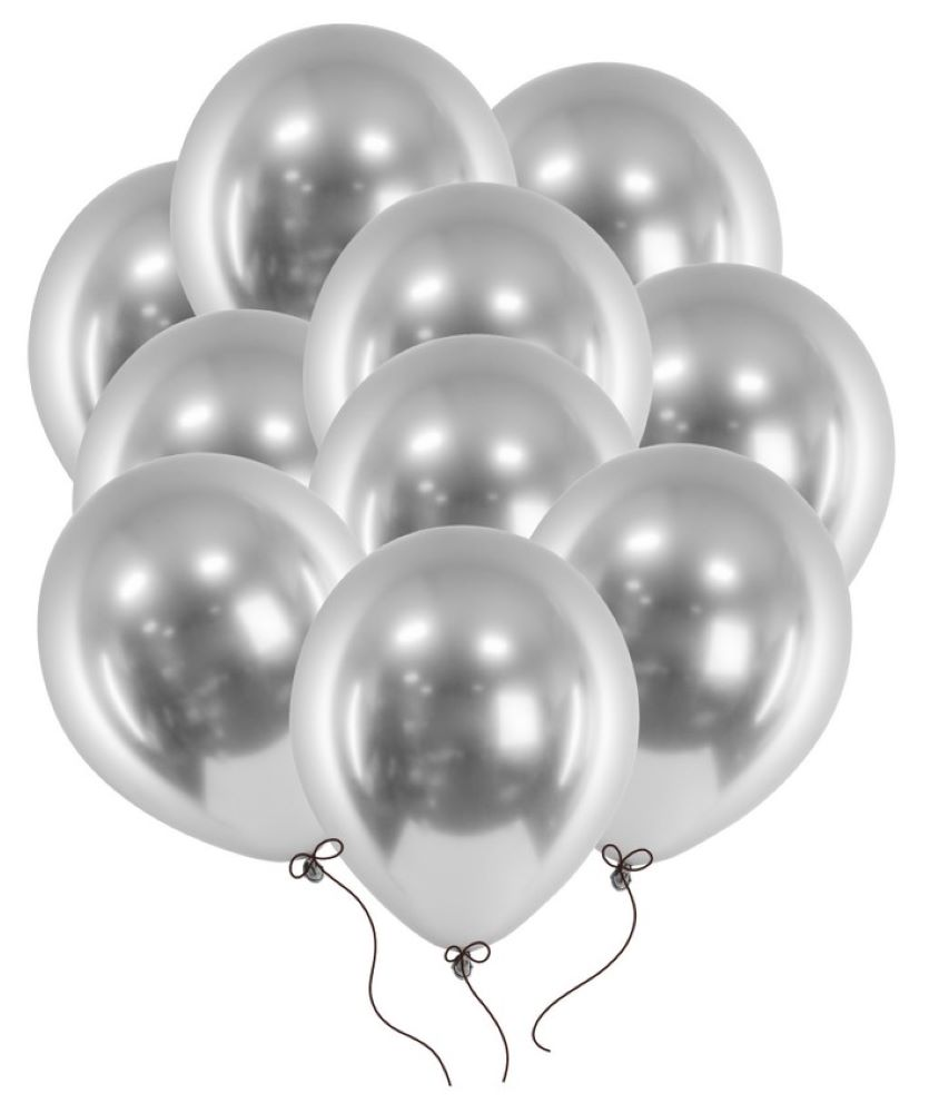 Balon Glossy 12 cali 50 sztuk srebrny połyskliwy