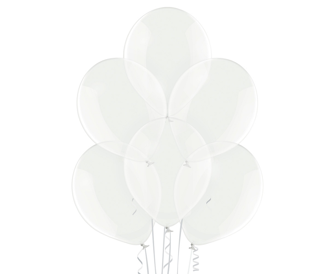 Balony Crystal 10,5 cala 50 sztuk transparentne z wstążkami