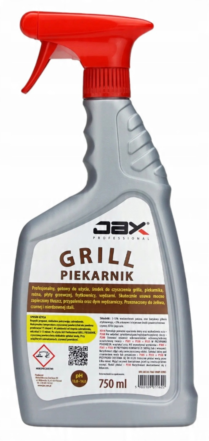 JAX Mycie grilla piekarnika 750ml spray, butelka z atomizerem do czyszczenia grilli i piekarników